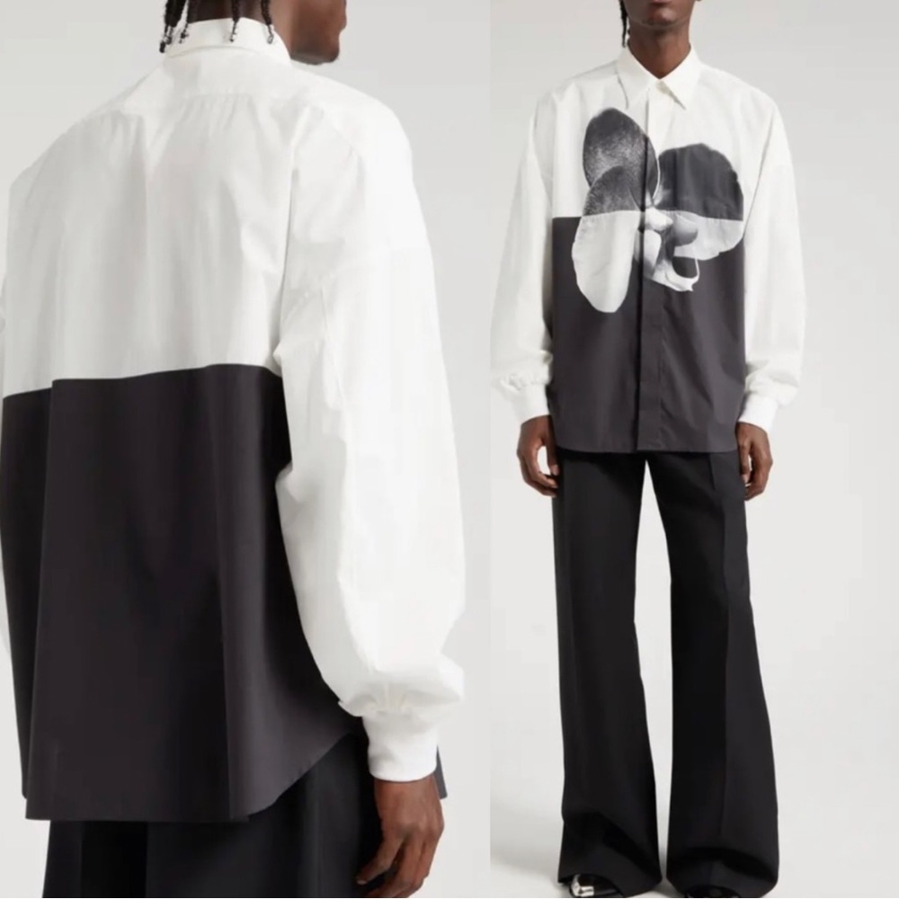 Alexander McQueen
Floral Colorblocked Dropped Shoulder Shirt